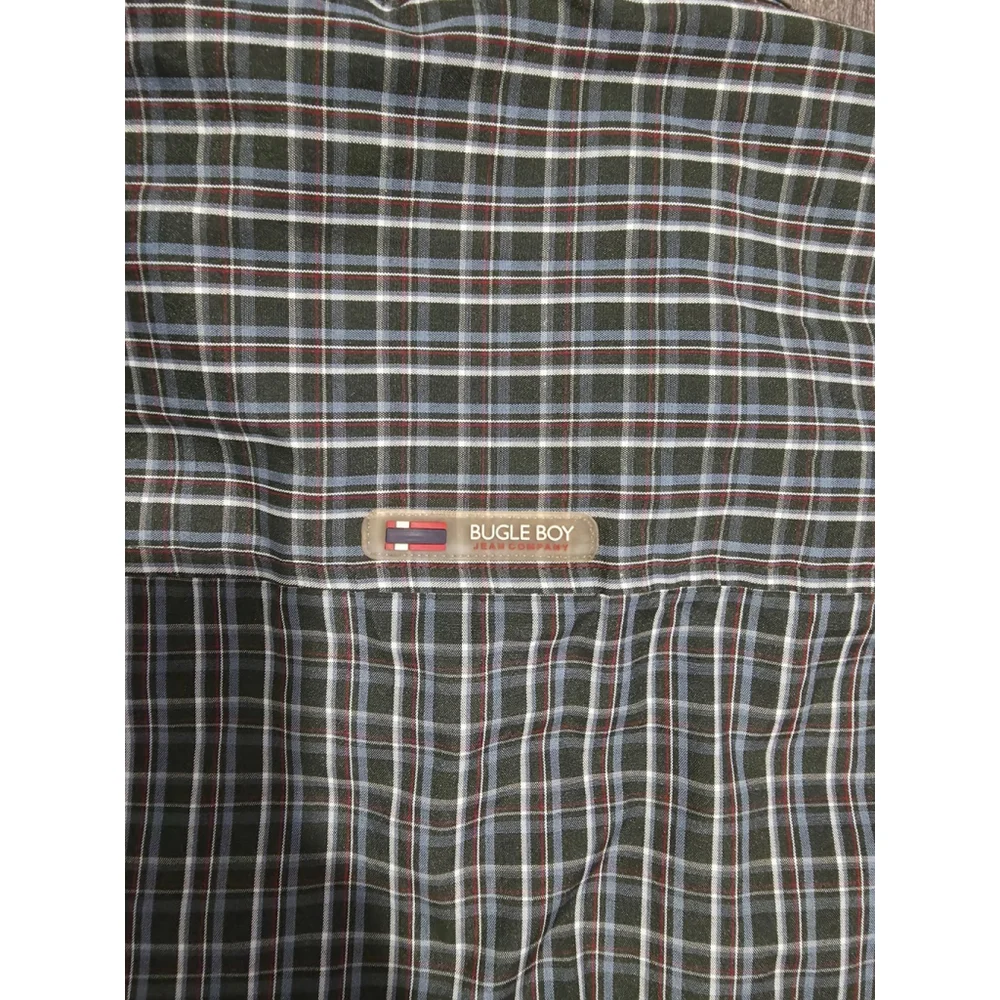Vintage Bugle Boy Button Up Green Shirt Men's Size Medium - Picture 6 of 8